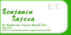 benjamin kajcsa business card